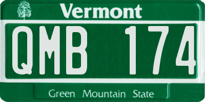 VT license plate QMB174