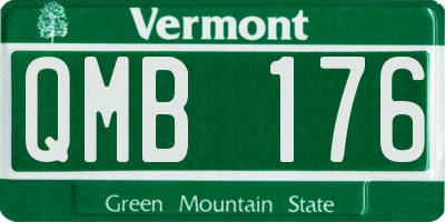 VT license plate QMB176