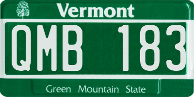 VT license plate QMB183