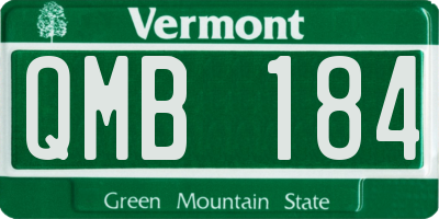 VT license plate QMB184