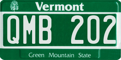 VT license plate QMB202