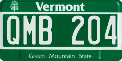 VT license plate QMB204