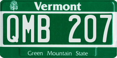 VT license plate QMB207