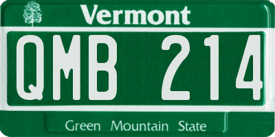 VT license plate QMB214