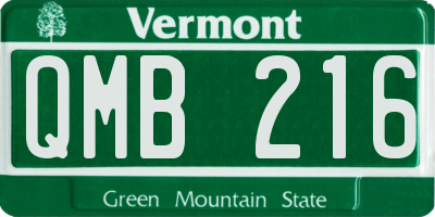 VT license plate QMB216