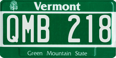 VT license plate QMB218