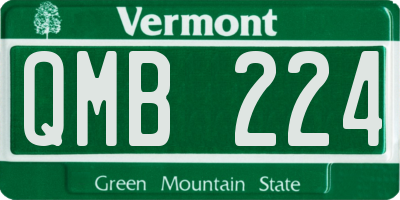 VT license plate QMB224