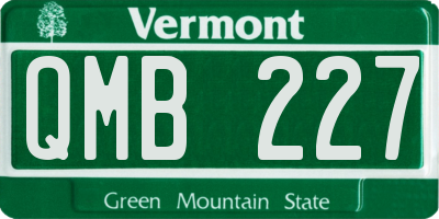 VT license plate QMB227