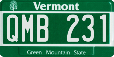 VT license plate QMB231