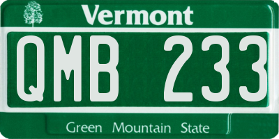 VT license plate QMB233