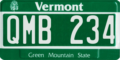 VT license plate QMB234