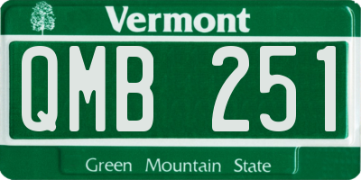 VT license plate QMB251