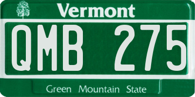 VT license plate QMB275