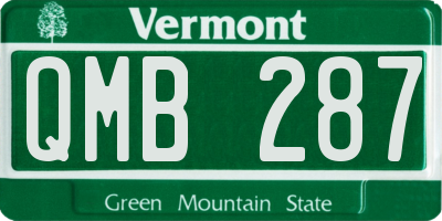 VT license plate QMB287