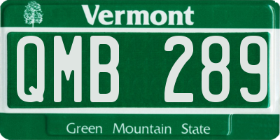 VT license plate QMB289
