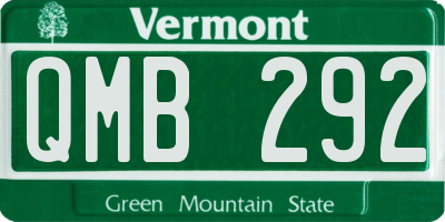 VT license plate QMB292