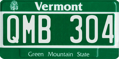 VT license plate QMB304