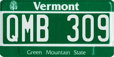 VT license plate QMB309