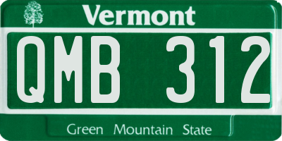 VT license plate QMB312
