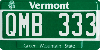 VT license plate QMB333
