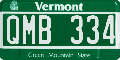 VT license plate QMB334