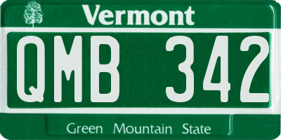 VT license plate QMB342