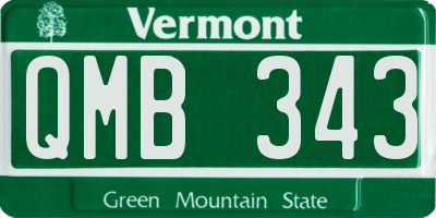 VT license plate QMB343