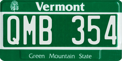 VT license plate QMB354