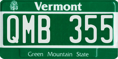 VT license plate QMB355