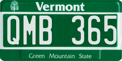VT license plate QMB365