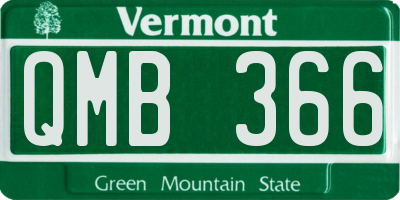 VT license plate QMB366