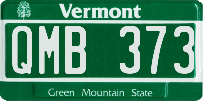 VT license plate QMB373