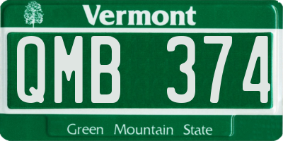 VT license plate QMB374