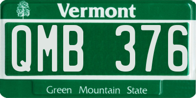 VT license plate QMB376