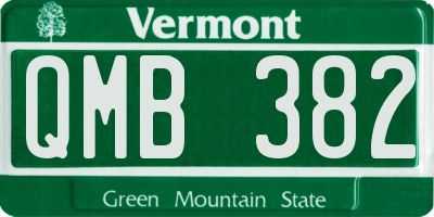 VT license plate QMB382