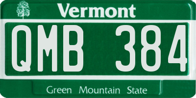 VT license plate QMB384