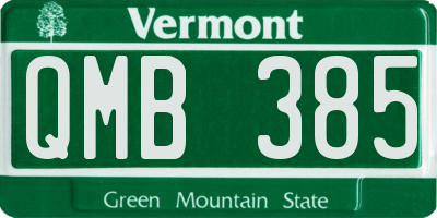 VT license plate QMB385