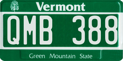 VT license plate QMB388