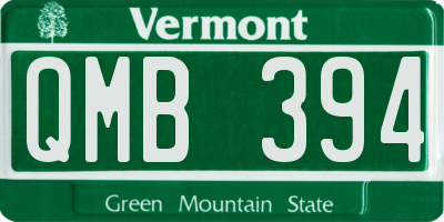 VT license plate QMB394