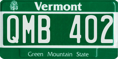 VT license plate QMB402