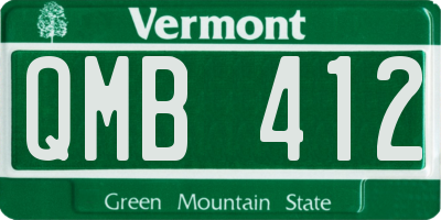 VT license plate QMB412