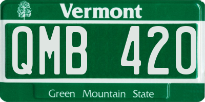 VT license plate QMB420