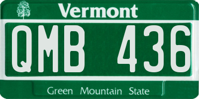 VT license plate QMB436