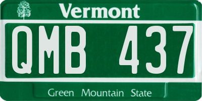 VT license plate QMB437