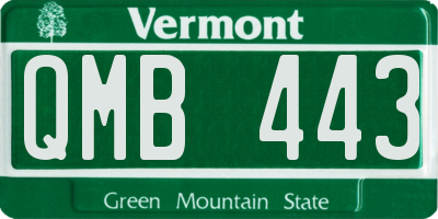 VT license plate QMB443