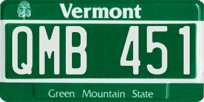 VT license plate QMB451