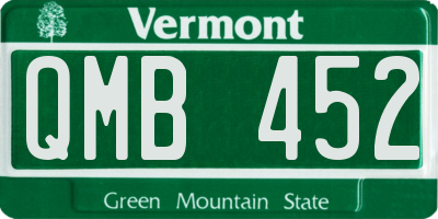 VT license plate QMB452