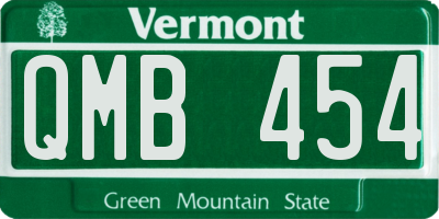 VT license plate QMB454