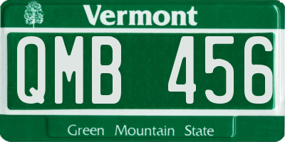 VT license plate QMB456