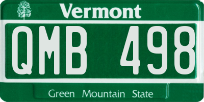 VT license plate QMB498